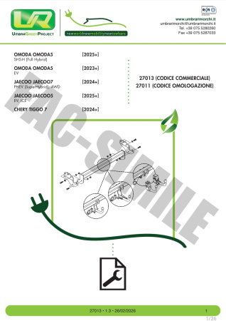 Cârlig de remorcare Umbra Rimorchi pentru Chery Tiggo 7 SUV (2024 - Prezent) [1]