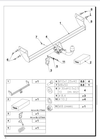 Cârlig remorcare demontabil orizontal Auto-Hak T94A pentru Kia K4 SW [2]