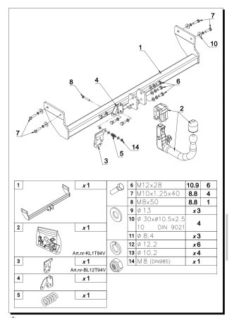 Cârlig remorcare demontabil vertical premium Auto-Hak T94V pentru Kia K4 SW [4]