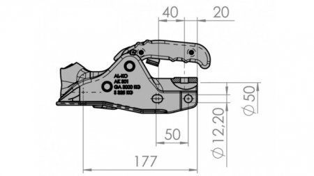 Cupla turnata cu control de uzura remorca 3000 kg pentru ax rotund 50 mm. AL-KO AK 301 [1]