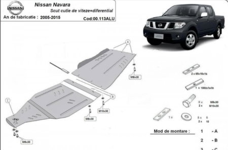Scut motor Nissan Navara - Scut-Aluminiu-Cutie-Viteze-Reductor-Nissan-Navara-D40-2005-2015-Karmaster-00113-ALU