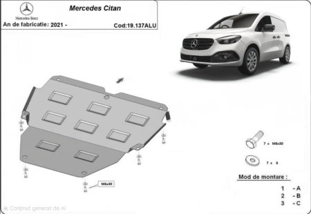 Scut motor Mercedes Citan - Scut-Aluminiu-Motor-Cutie-Viteza-Mercedes-Citan-2021-Karmaster-19.137-ALU