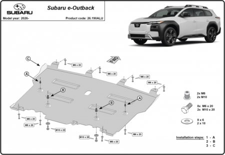 Scuturi metalice - Scut aluminiu motor si radiator Subaru E-Outback