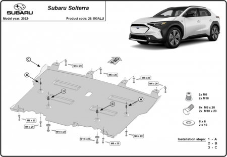 Scuturi metalice - Scut aluminiu motor si radiator Subaru Soltera