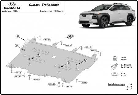 Scuturi metalice - Scut aluminiu motor si radiator Subaru Trailseeker