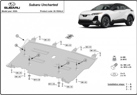 Scuturi metalice - Scut aluminiu motor si radiator Subaru Uncharted