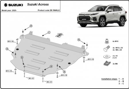 Scuturi metalice - Scut Aluminiu 3mm Suzuki Across (2020+) - Protecție Motor și Radiator