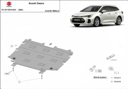 Scuturi metalice - Scut Aluminiu 3mm Suzuki Swace (2020+) - Protecție Motor și Cutie