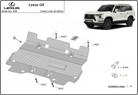 Scuturi metalice - Scut Aluminiu 4mm Radiator Lexus GX (2024+)