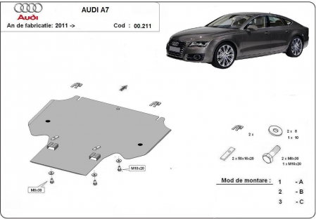 Scuturi metalice - Scut metalic cutie de viteze Audi A7 dupa 2011