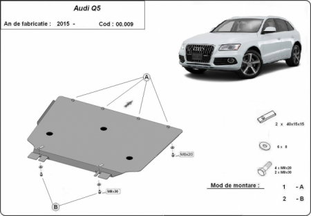 Scuturi metalice - Scut metalic cutie de viteze Audi Q5 dupa 2008