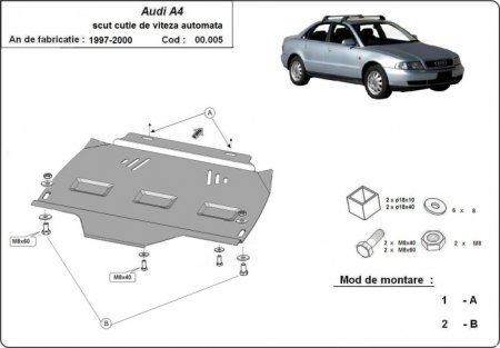 Scuturi metalice - Scut metalic cutie de viteze automata Audi A4 B5 1995-2000