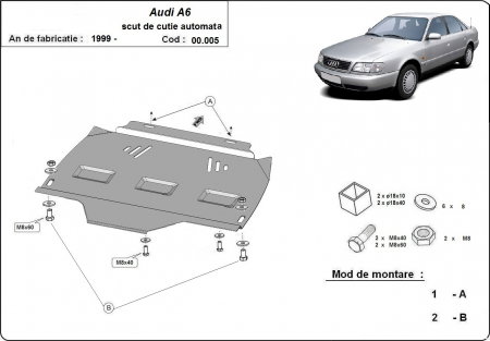 Scuturi metalice - Scut metalic cutie de viteze automata Audi A6 1997-2004