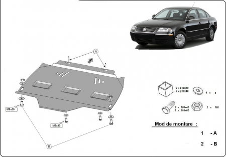 Scut Metalic Cutie de Viteze VW Passat 1997-2005 Protecție Profesională Transmisie Oțel 2mm Karmaster