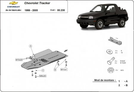 Scut motor Chevrolet - Scut metalic cutie de viteze Chevrolet Tracker 1999-2005