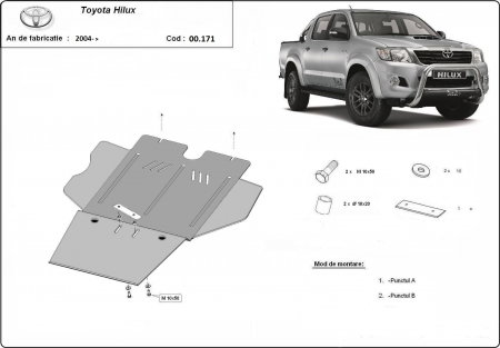 Scut motor Toyota Hilux - Scut Metalic Cutie Viteze și Filtru Particule Toyota Hilux dupa 2004