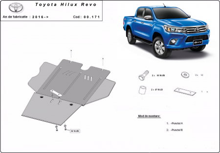 Scut Metalic Protecție Cutie Viteze și Filtru Particule Toyota Hilux Revo 2016-2026 - Oțel 2.5mm Karmaster [0]