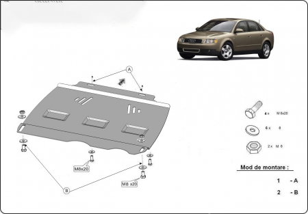 Scut motor Audi A4 - Scut metalic cutie de viteze manuala Audi A4 B6 2000-2005