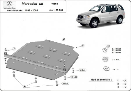Scut metalic cutie de viteze si reductor Mercedes ML W163 1998-2005 [0]