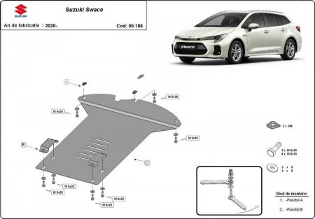 Scut Metalic Antifurt Catalizator Suzuki Swace (2020-2026) Oțel 2mm - Cod 00.186