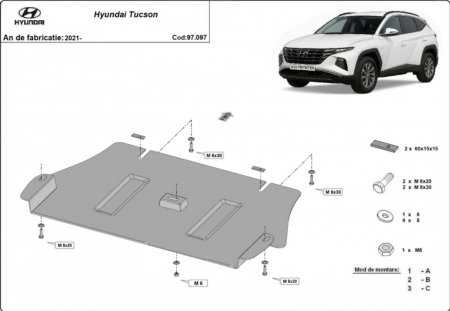 Scuturi metalice - Scut metalic catalizator oțel 2mm Hyundai Tucson 2021+