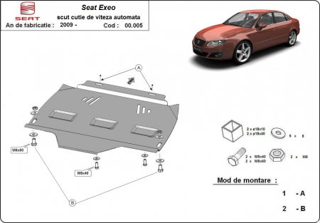 Scut Metalic Cutie Viteze Automata SEAT Exeo (2008-2013) 2mm Karmaster 00.005 [0]