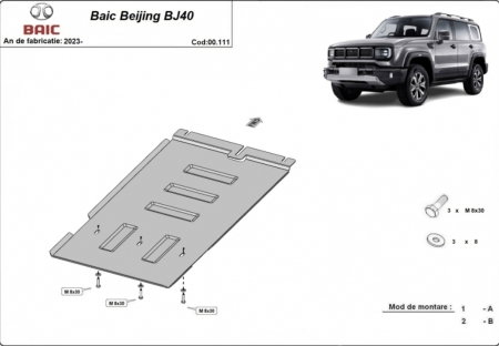 Scuturi metalice - Scut metalic cutie de viteze otel 2.5mm Baic Beijing BJ40 (2023 - 2026) - Karmaster.ro
