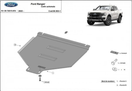 Scut motor Ford Ranger - Scut metalic cutie de viteze automata Ford Ranger 2023 - prezent