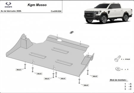 Scut motor KGM - Scut Metalic Cutie de Viteze KGM Musso
