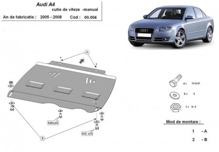 Scuturi metalice - Scut metalic cutie de viteze manuala Audi A4 B7 2005-2008