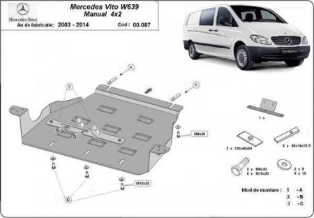 Scut motor Mercedes Vito - Scut-metalic-cutie-viteze-Mercedes-Vito-W639-2003-2014-2-2D-4x2-Karmaster-ro