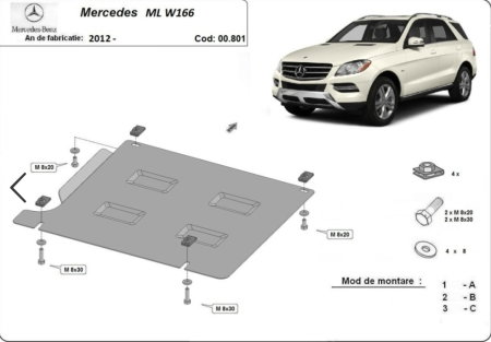 Scut motor Mercedes ML - Scut-metalic-cutie-viteze-Mercedes-ML-W166-Karmaster-00.801