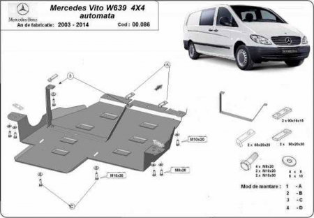 Scut motor Mercedes Vito - Scut Metalic Cutie Automata Reductor Mercedes Vito W639 4x4 (2003-2014)