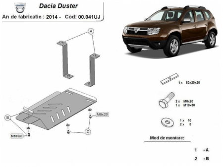 Scuturi metalice - Scut metalic diferential Dacia Duster dupa 2010