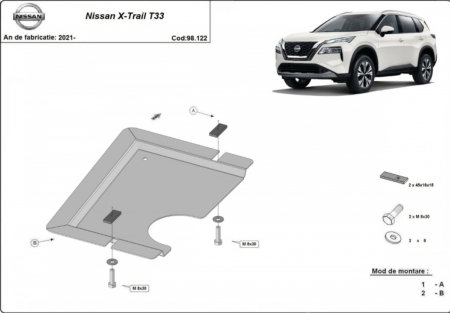 Scut motor Nissan X-Trail - Scut Metalic Diferențial Spate Nissan X-Trail T33 (2021+)