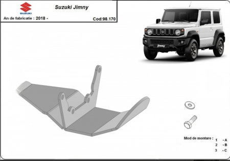 Scut Metalic Diferențial Spate Suzuki Jimny (2018-2026) – Oțel 3mm – Karmaster.ro