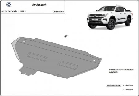 Scut metalic radiator VW Amarok (2022 - 2026) - Oțel 3mm - Karmaster