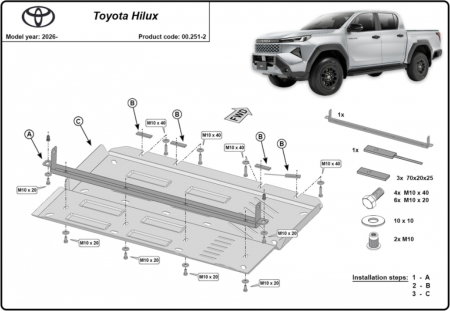 Scut Metalic Reductor și Catalizator Toyota Hilux 2026+ [0]