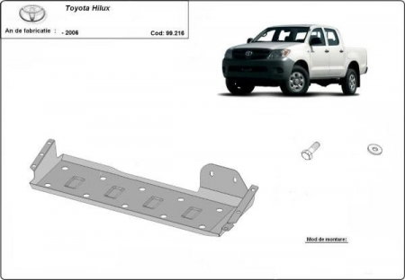 Scut motor Toyota Hilux - Scut Metalic Rezervor Toyota Hilux 2000-2004 Oțel 2mm Karmaster