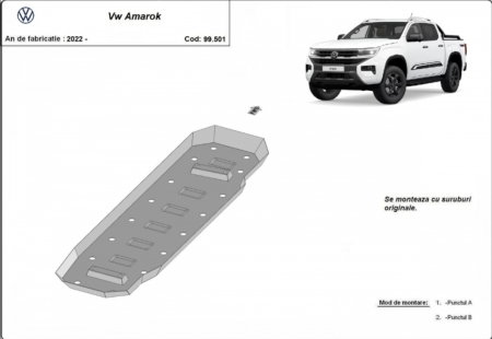 Scut metalic rezervor VW Amarok (2022 - 2026) - Capacitate 80L - Oțel 2mm - Karmaster