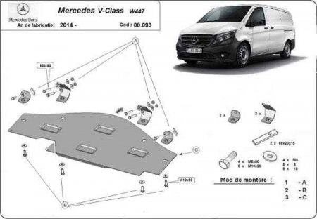 Scut motor Mercedes V-Class - Scut-Metalic-Otel-2_5mm-Sistem-Stop-Go-Mercedes-V-Class-W447-1_6D-Karmaster