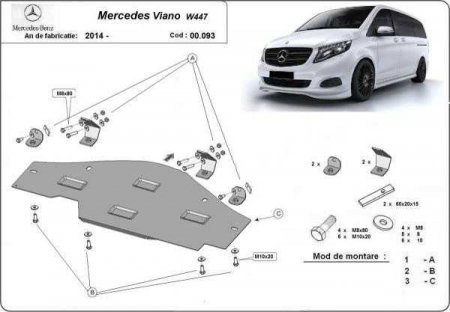 Scut motor Mercedes Viano - Scut-Metalic-Otel-2_5mm-Sistem-Stop-Go-Mercedes-Viano-W447-1_6D-4x2-Karmaster