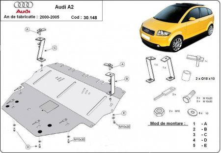 Scut motor Audi A2 - Scut motor metalic Audi A2