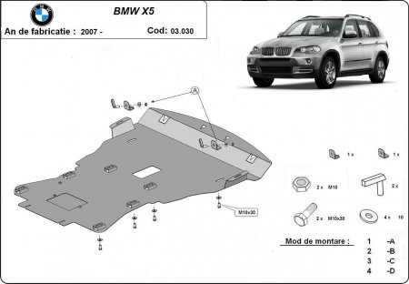 Scuturi metalice - Scut motor metalic BMW X5 E70 2007-2013
