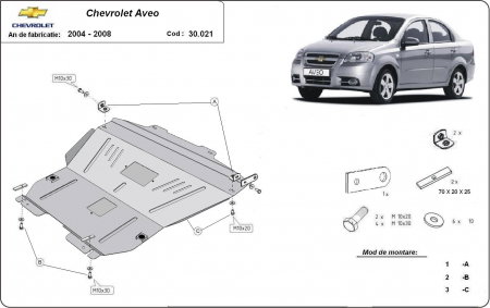 Scut motor Chevrolet - Scut motor metalic Chevrolet Aveo 2004 - 2008