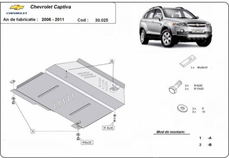 Scut motor Chevrolet - Scut motor metalic Chevrolet Captiva dupa 2006