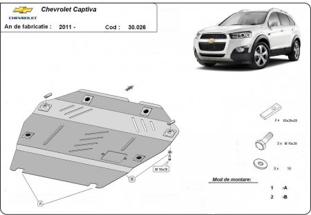 Scut motor Chevrolet - Scut motor metalic Chevrolet Captiva dupa 2011 (2.2Td, 2.4)