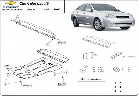Scut motor Chevrolet - Scut motor metalic Chevrolet Lacetti dupa 2005