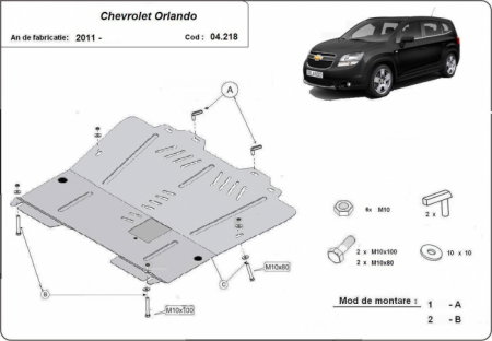 Scut motor metalic Chevrolet Orlando dupa 2011