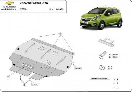 Scut motor Chevrolet - Scut motor metalic Chevrolet Spark dupa 2009